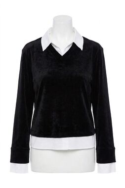 NEW DREW biana twofer sweatshirt in evergreen